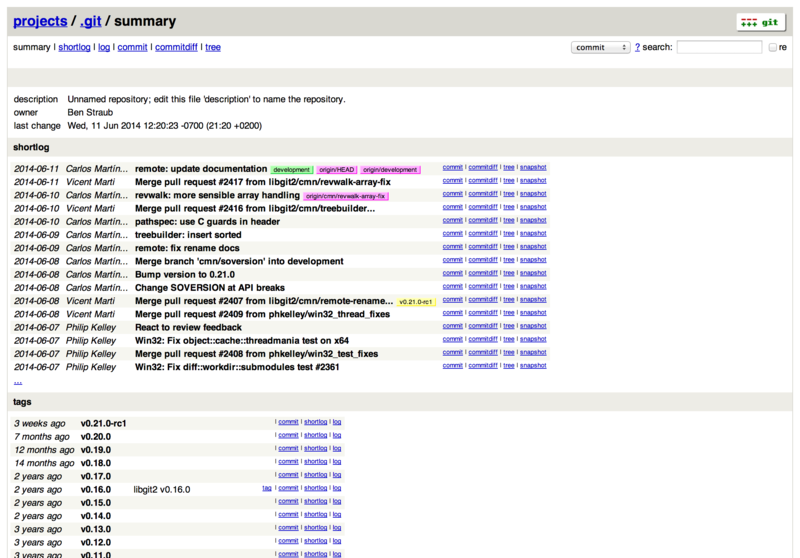 GitWeb 的网页用户界面